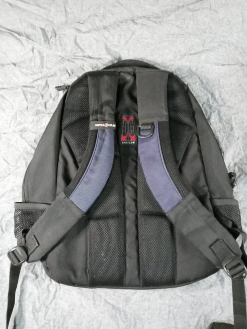 Swiss Gear Black Blue Heavy Duty Men's Computer Laptop Travel Backpack Good Cond